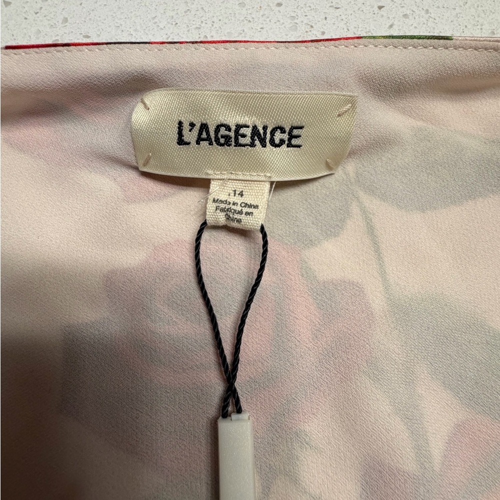 New L'AGENCE Venice Cowl Lace Neck Silk Gown in Sand Silk Romantic Rose. - Picture 7 of 9